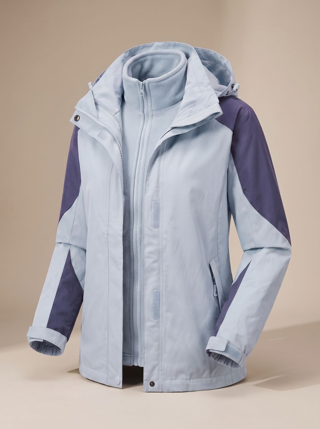 Evelyn | Veste d'extérieur en polaire softshell 2-en-1 à capuche pour femmes