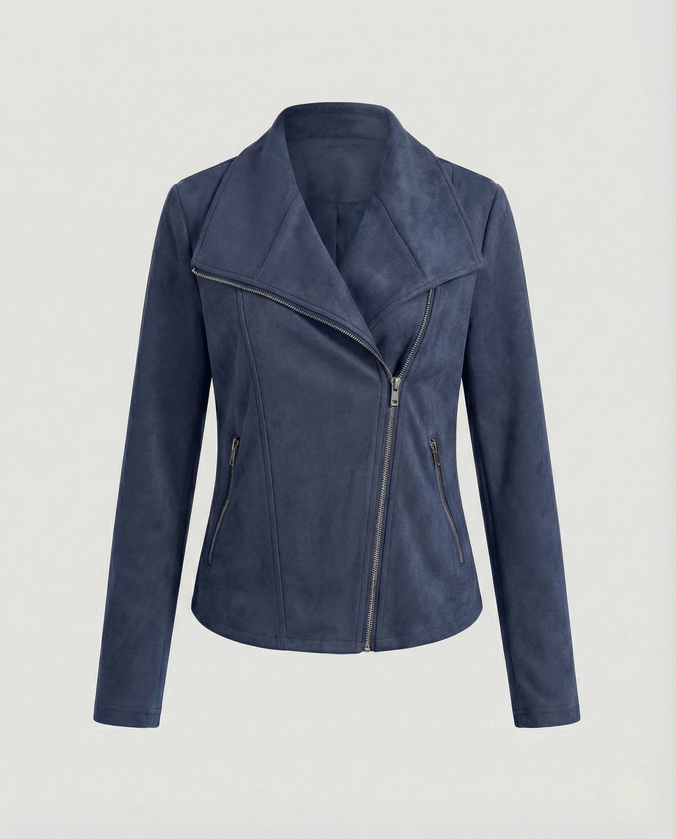 Isabella | Veste de moto en cuir synthétique pour femme avec zip asymétrique