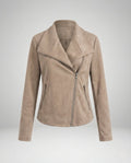 Isabella | Veste de moto en cuir synthétique pour femme avec zip asymétrique