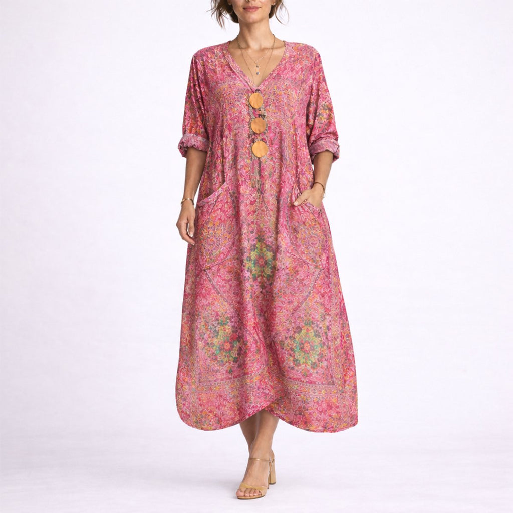 Evelyn | Robe Maxi Bohème Paisley pour Femme - Invité de Mariage d'Automne