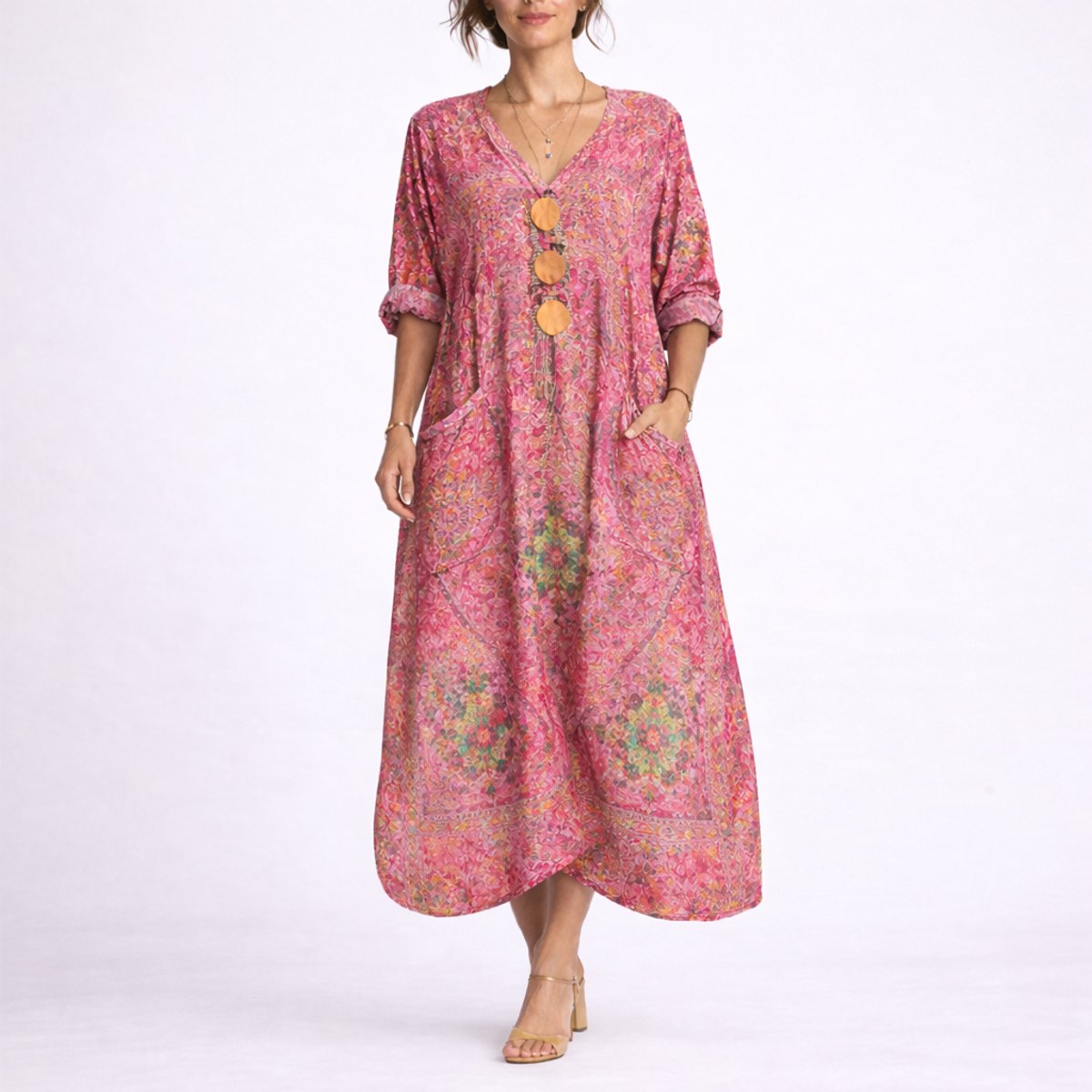 Evelyn | Robe Maxi Bohème Paisley pour Femme - Invité de Mariage d'Automne