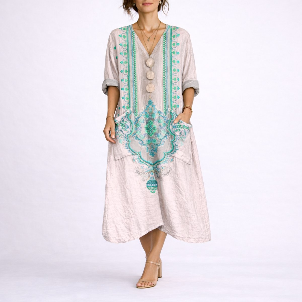 Evelyn | Robe Maxi Bohème Paisley pour Femme - Invité de Mariage d'Automne