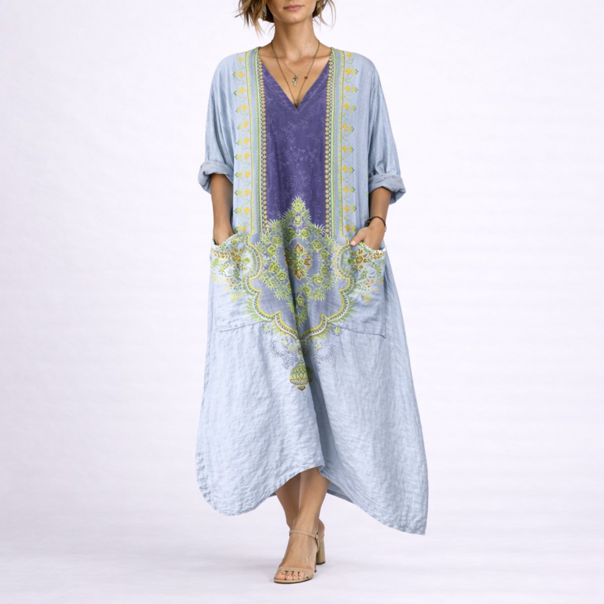 Evelyn | Robe Maxi Bohème Paisley pour Femme - Invité de Mariage d'Automne