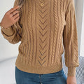 Mia | Pull Relaxed à Col Rond en Tricot Cable
