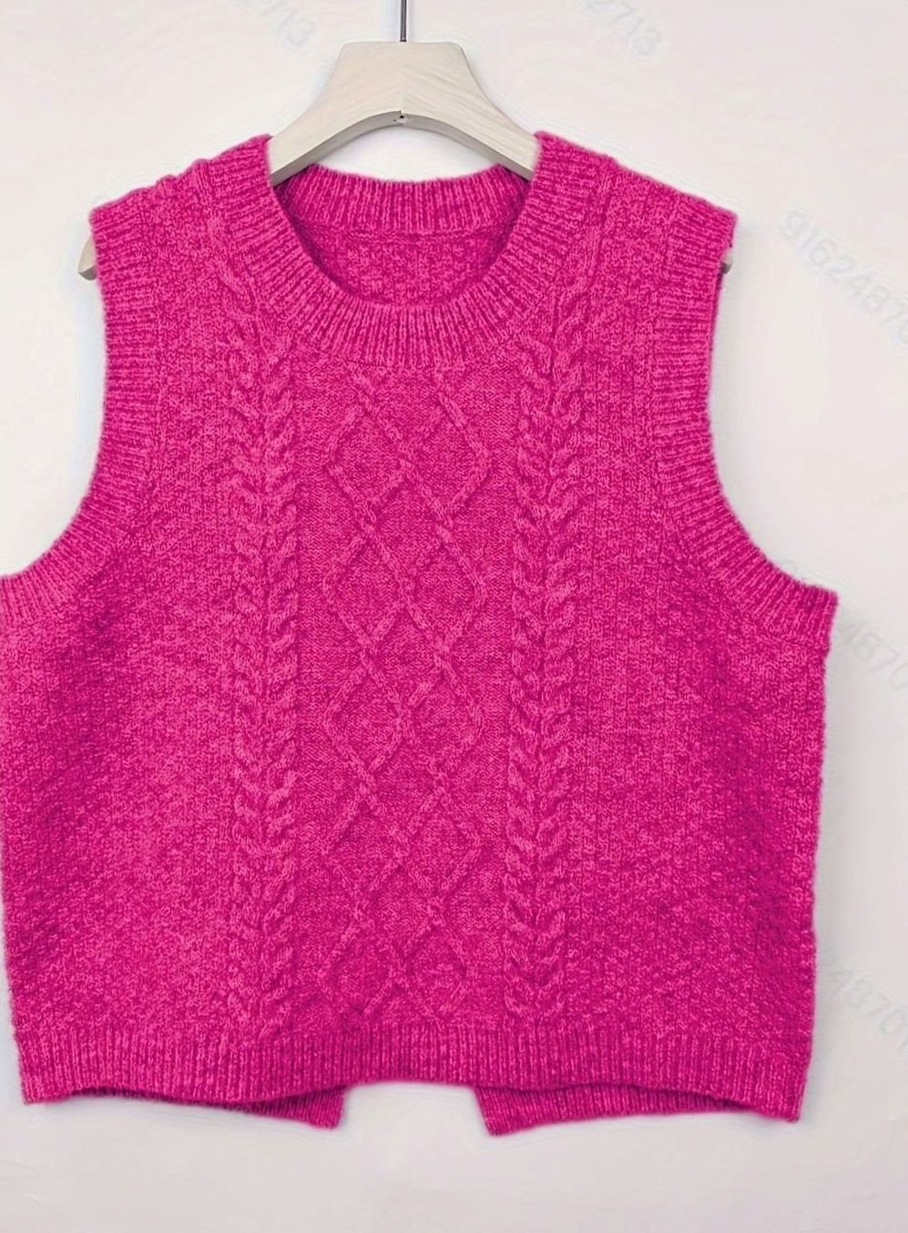 Pénélope | Gilet sans manches en tricot à torsades pour femmes, col rond