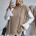 Charlotte | Gilet en Tricot à Câbles pour Femmes, Pull à Coupe Relaxée