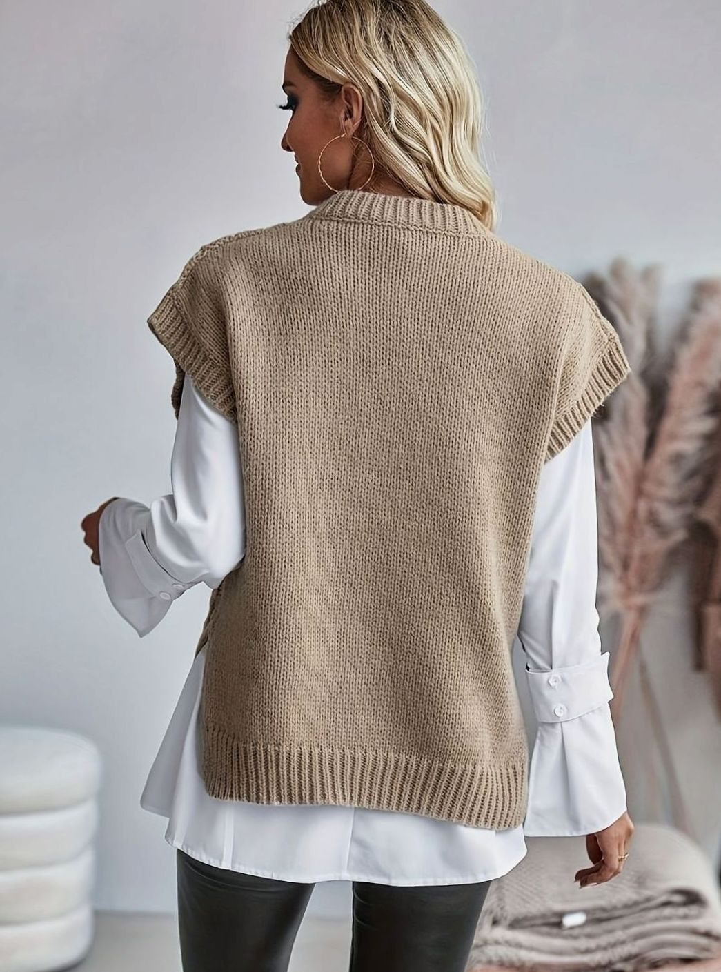 Charlotte | Gilet en Tricot à Câbles pour Femmes, Pull à Coupe Relaxée