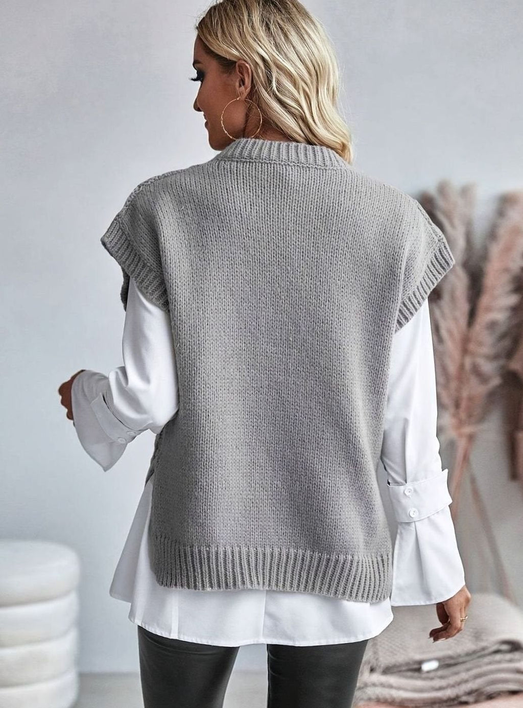 Charlotte | Gilet en Tricot à Câbles pour Femmes, Pull à Coupe Relaxée