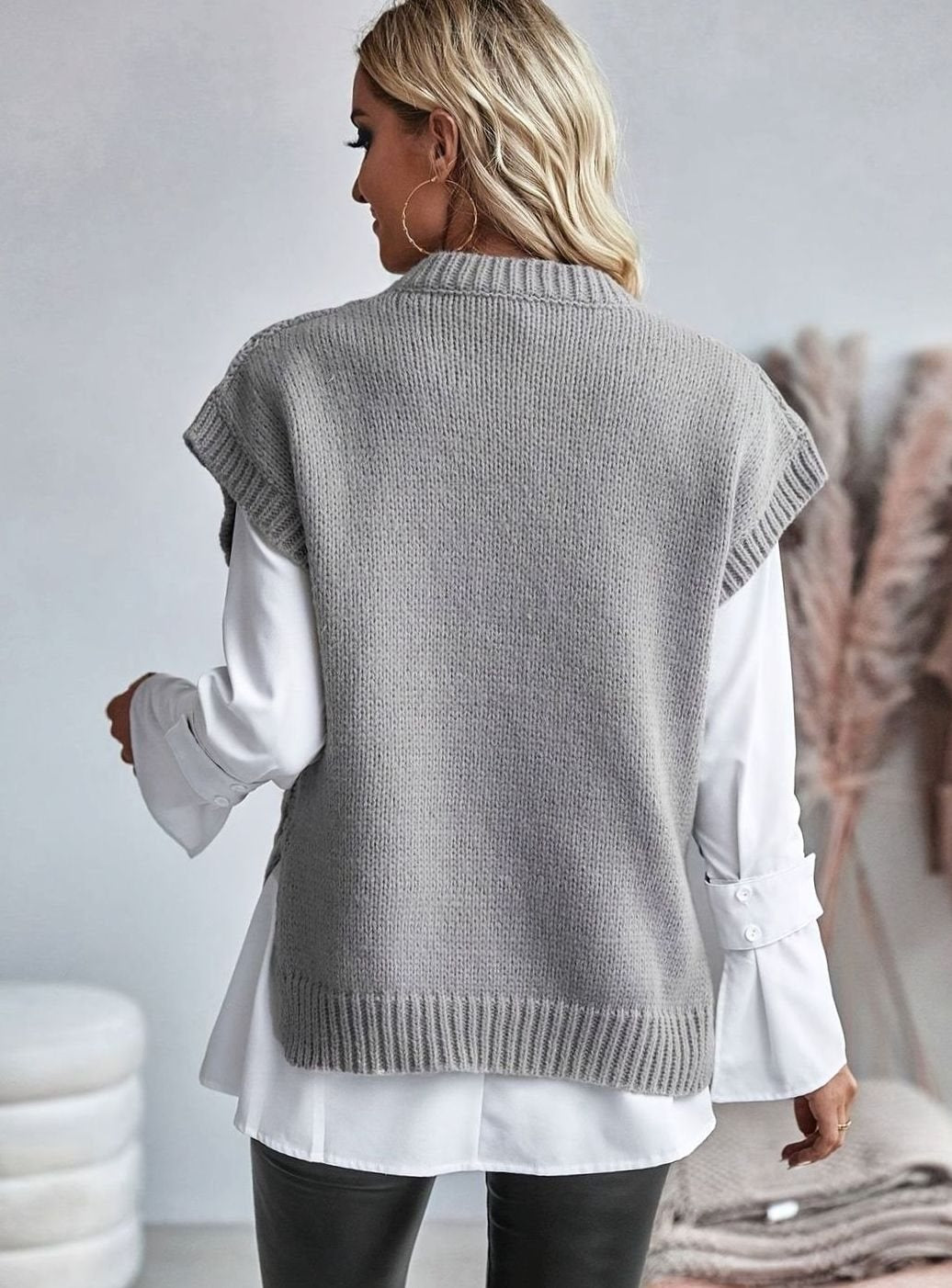 Charlotte | Gilet en Tricot à Câbles pour Femmes, Pull à Coupe Relaxée