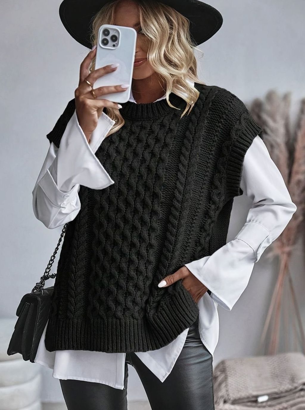 Charlotte | Gilet en Tricot à Câbles pour Femmes, Pull à Coupe Relaxée
