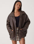 Veste Oversized Femme – Avec Fermeture Éclair, Convient pour le Printemps et l'Automne