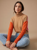Luna | Pull à col roulé décontracté pour femmes avec blocs de couleur