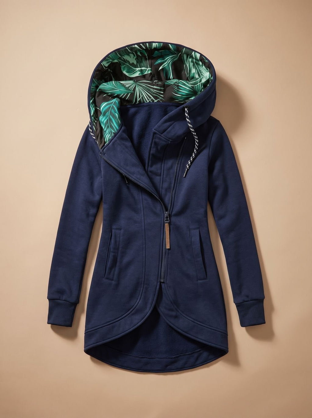 Olivia | Veste à Capuche Zippée Confort Femme Doublée Tropicale