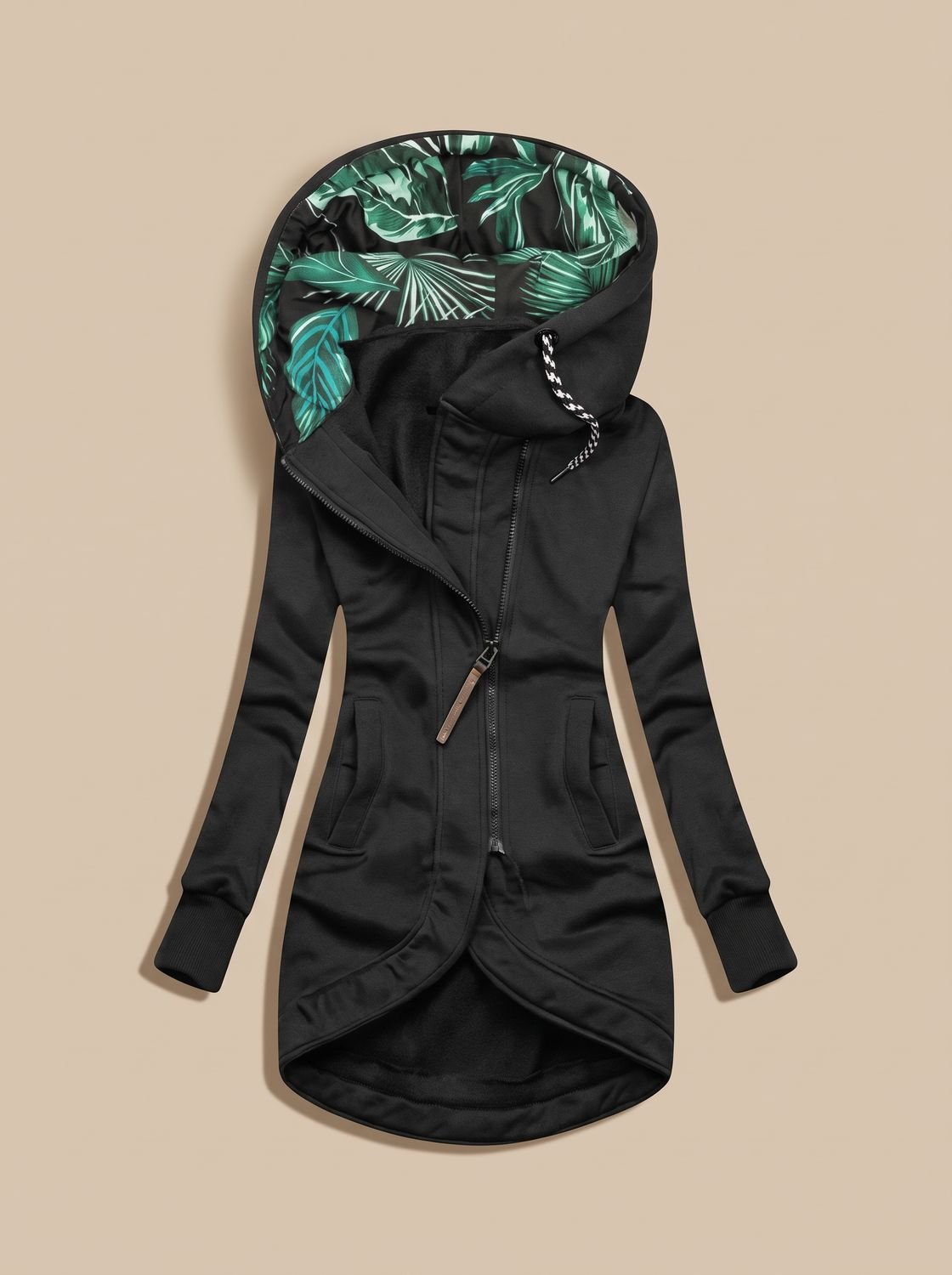 Olivia | Veste à Capuche Zippée Confort Femme Doublée Tropicale