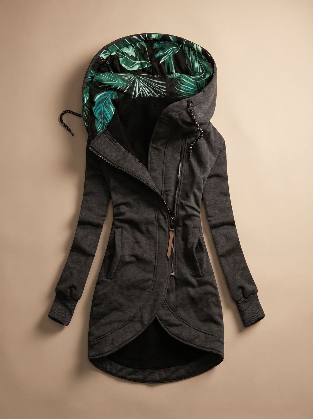 Olivia | Veste à Capuche Zippée Confort Femme Doublée Tropicale
