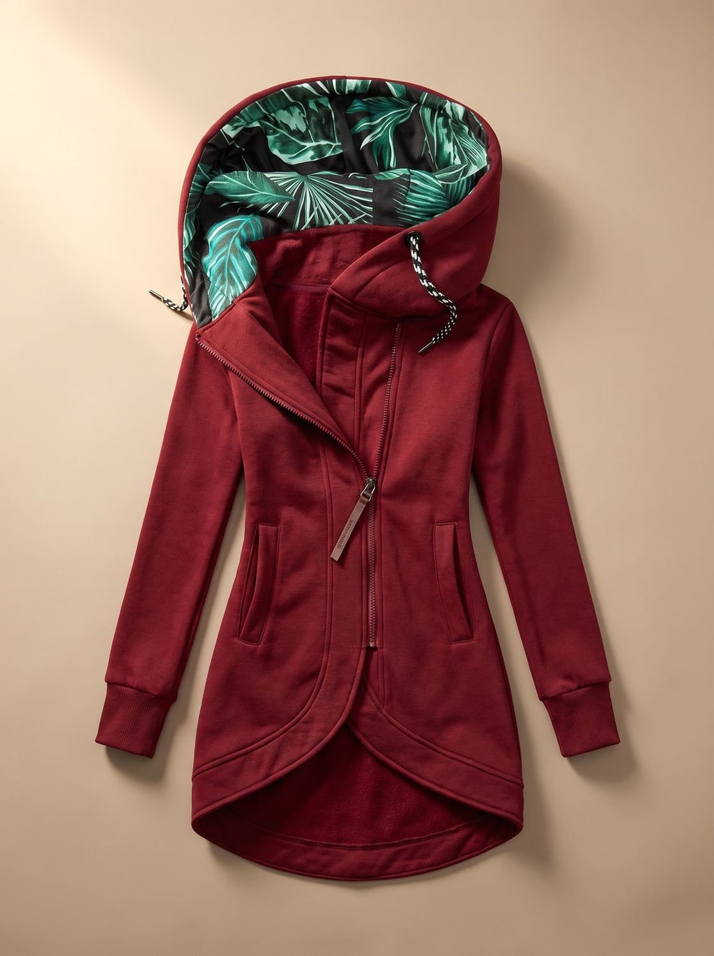 Olivia | Veste à Capuche Zippée Confort Femme Doublée Tropicale