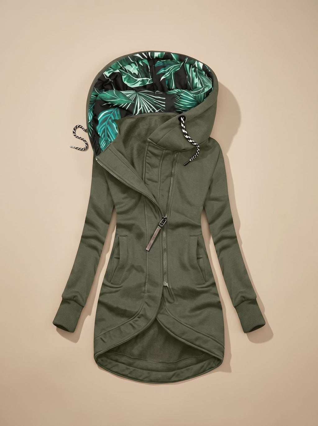 Olivia | Veste à Capuche Zippée Confort Femme Doublée Tropicale