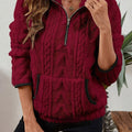 Madison | Pull en polaire pour femmes avec demi-fermeture éclair et poche kangourou