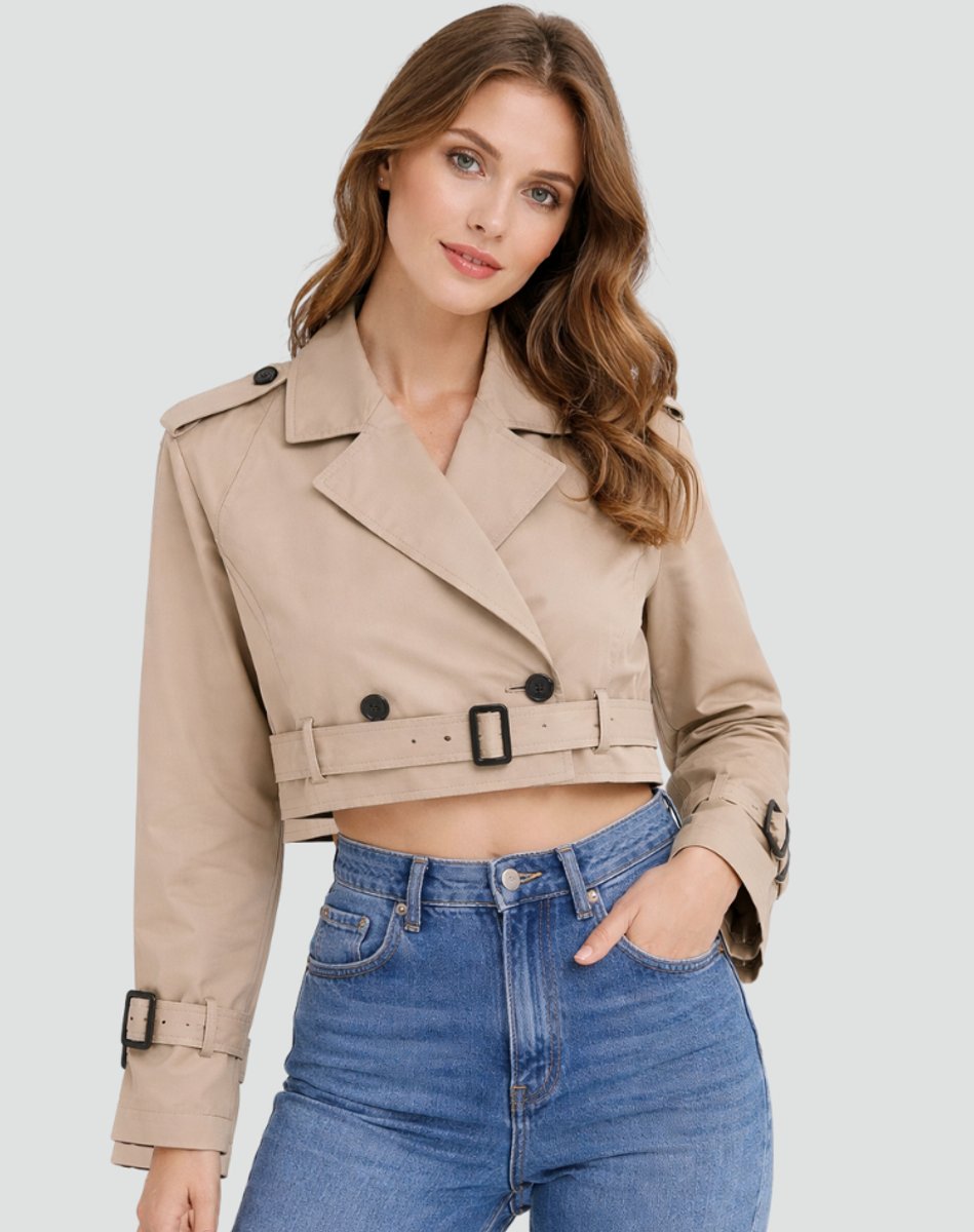 Madison | Veste Trench Coat Croisée Ceinturée Femme