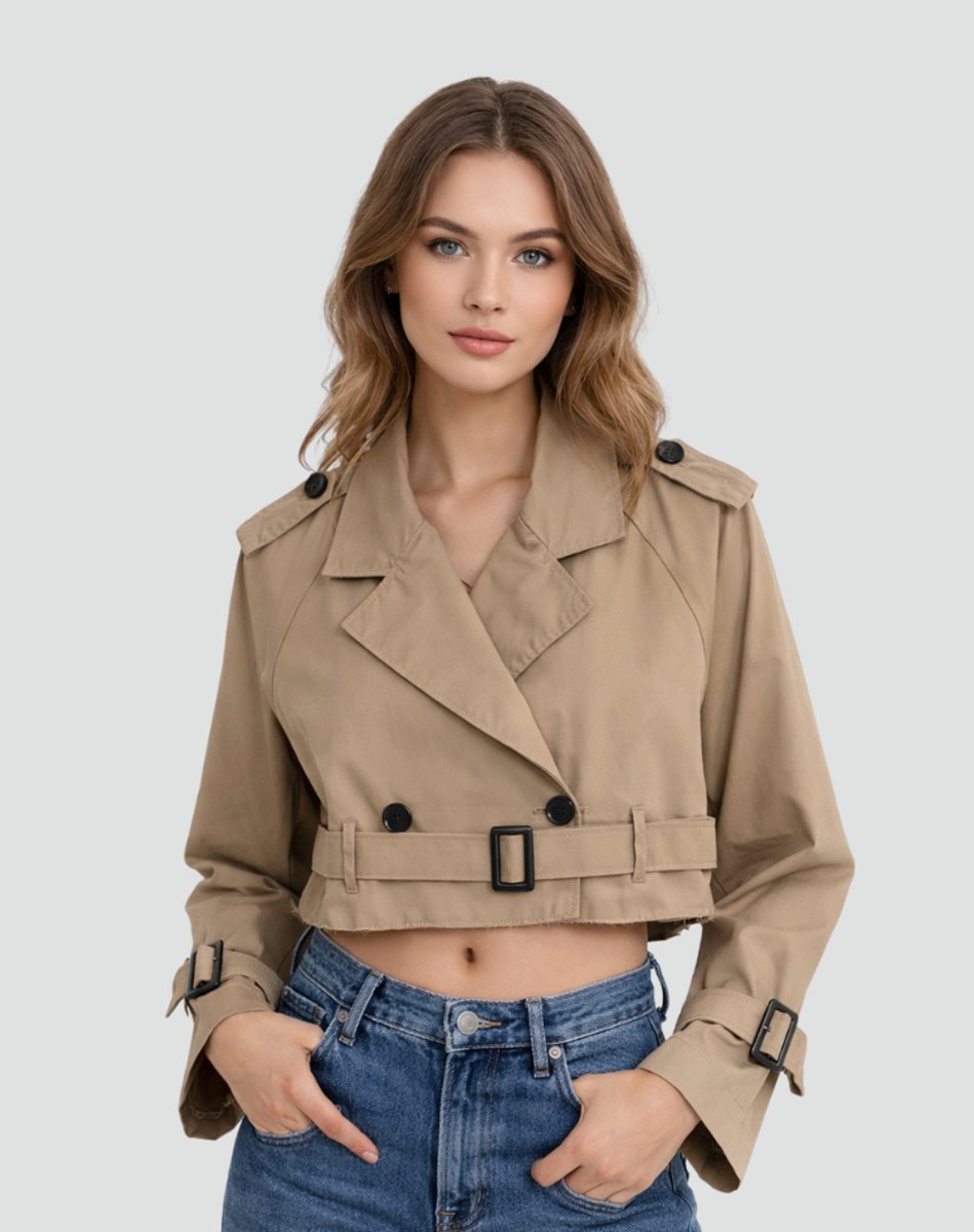 Madison | Veste Trench Coat Croisée Ceinturée Femme