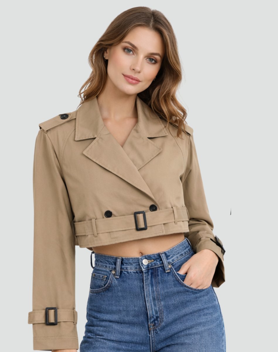 Madison | Veste Trench Coat Croisée Ceinturée Femme