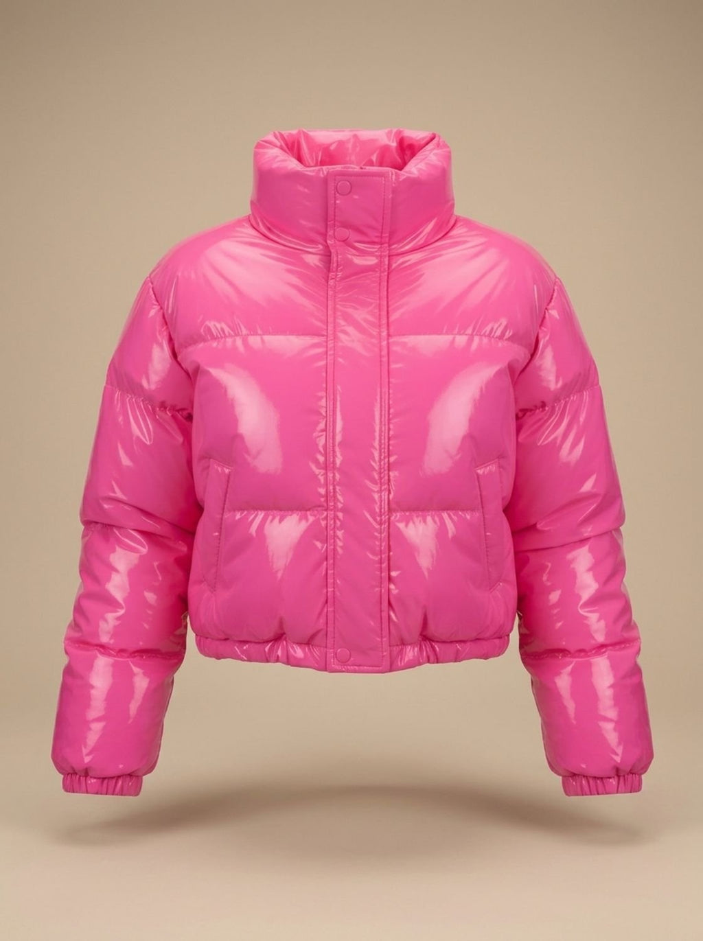 Scarlett | Veste Puffer Croppée Brillante à Zip pour Femmes