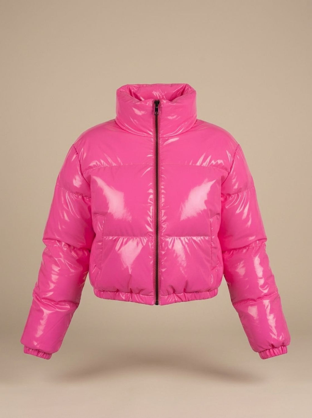 Scarlett | Veste Puffer Croppée Brillante à Zip pour Femmes