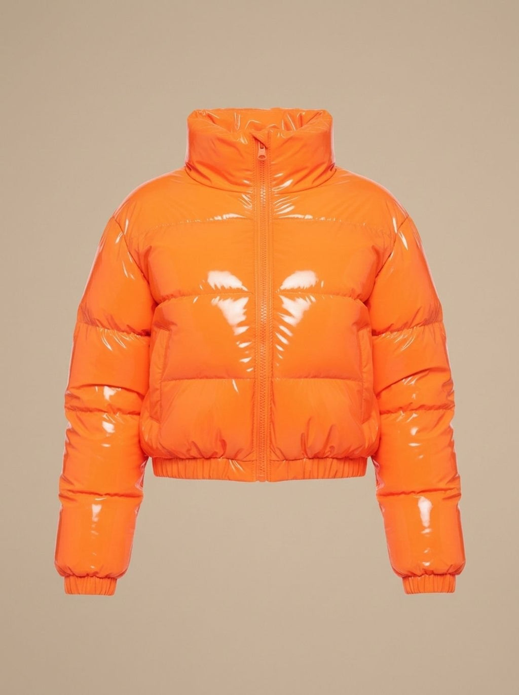 Scarlett | Veste Puffer Croppée Brillante à Zip pour Femmes