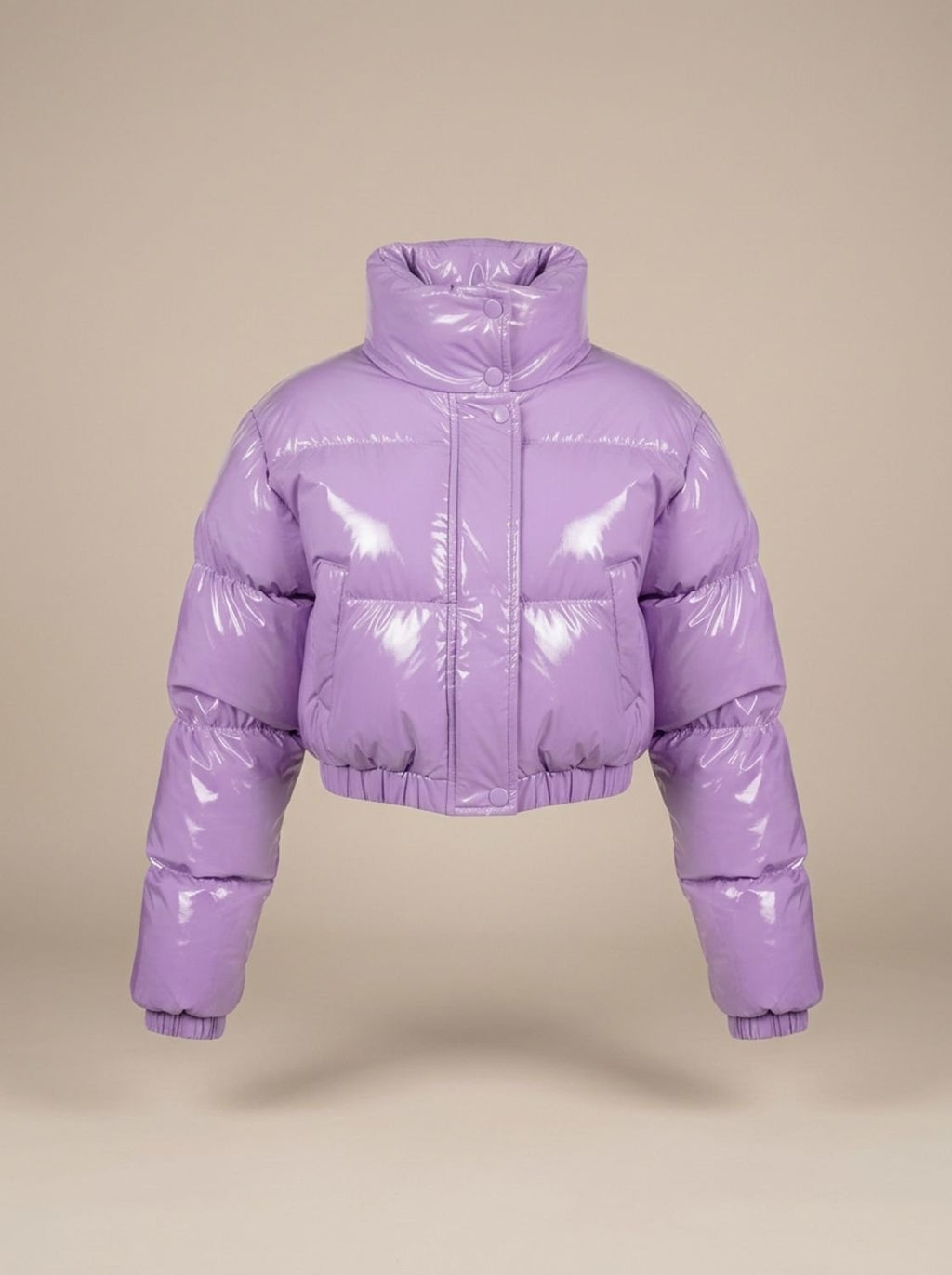 Scarlett | Veste Puffer Croppée Brillante à Zip pour Femmes