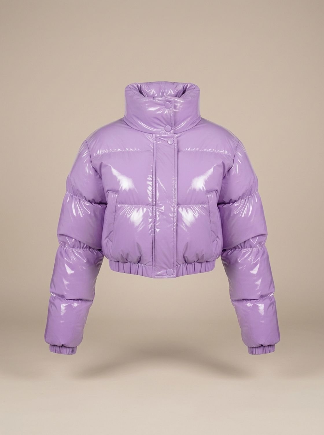Scarlett | Veste Puffer Croppée Brillante à Zip pour Femmes
