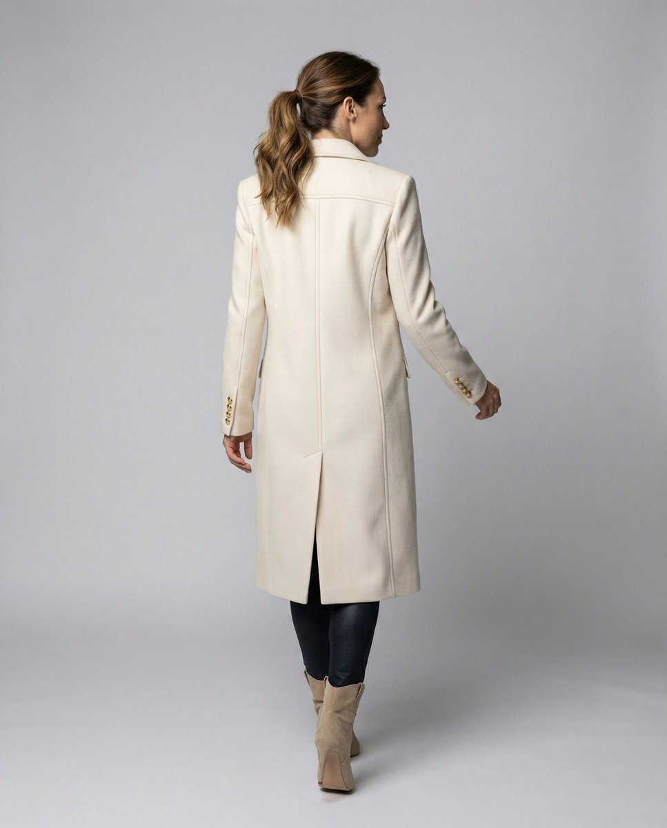 Scarlett | Manteau mi-long à manches longues et double boutonnage pour femmes