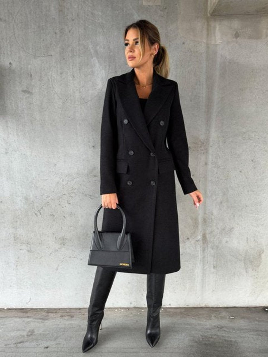 Scarlett | Manteau mi-long à manches longues et double boutonnage pour femmes