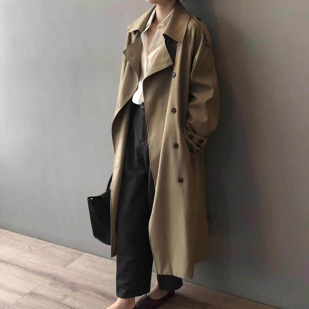 Eleanor | Manteau Trench Long Femme Imperméable à Double Boutonnage