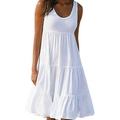 Luna | Robe Midi Étirée Sans Manches pour Femme Bohème Été