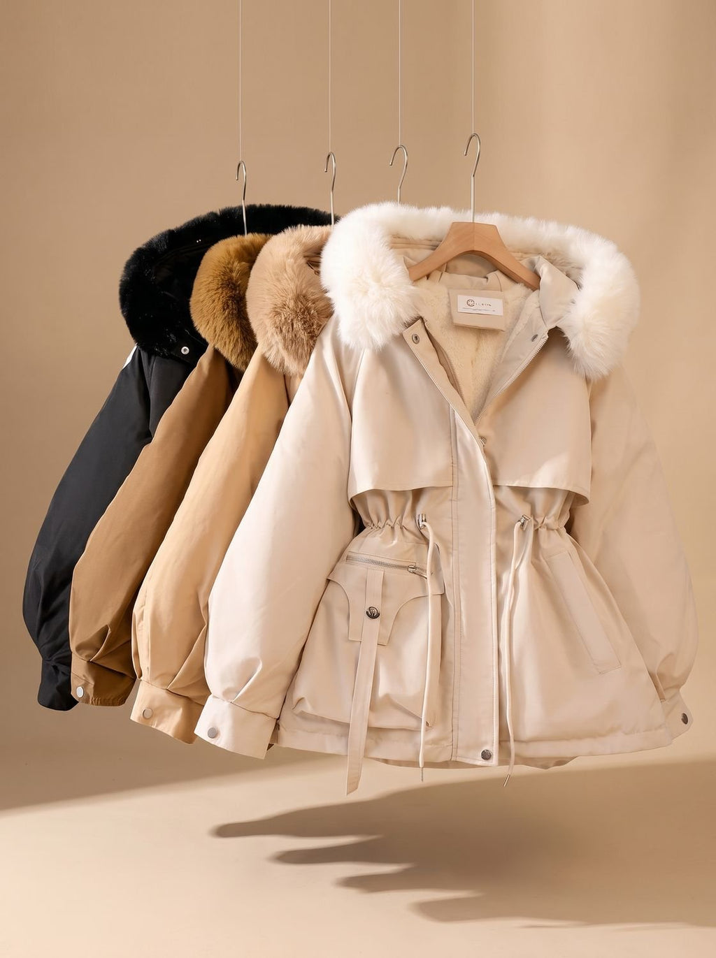 Olivia | Veste doudoune à capuche en fausse fourrure élégante pour femmes