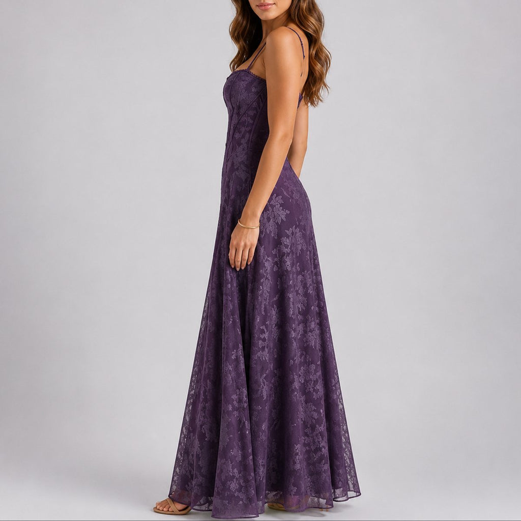 Charlotte | Robes de Mariage d'Automne pour Femmes, Robe Maxi à Corset Floral
