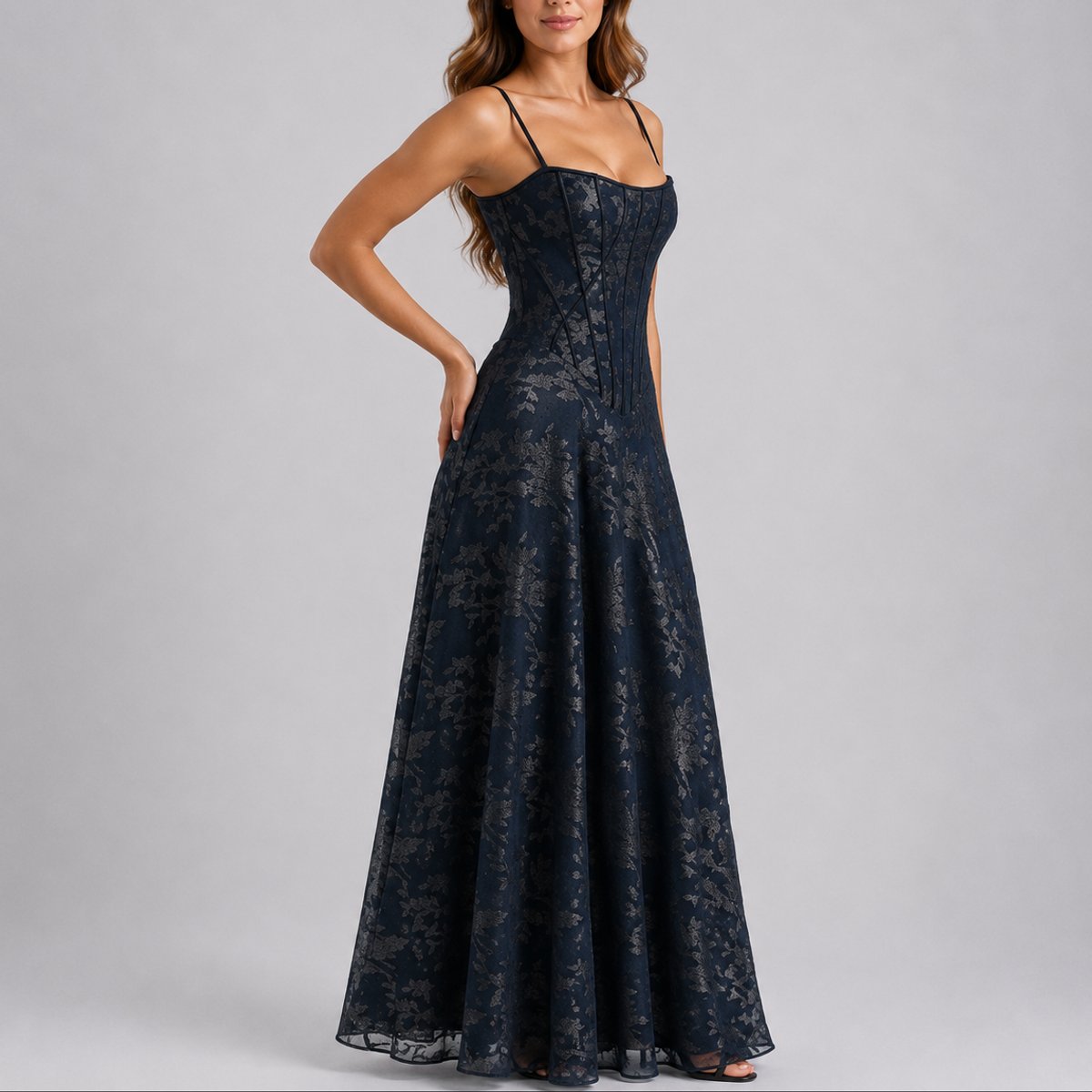 Charlotte | Robes de Mariage d'Automne pour Femmes, Robe Maxi à Corset Floral