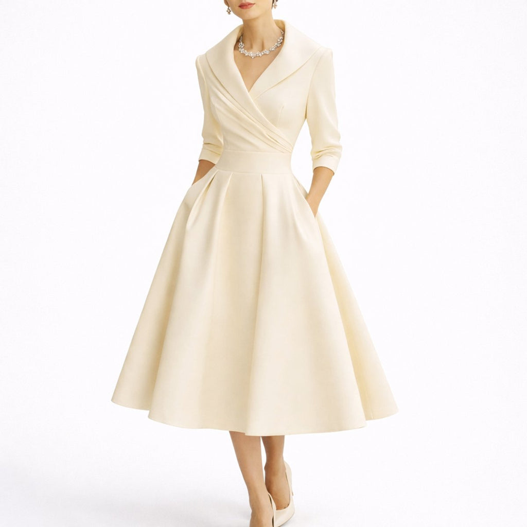 Madison | Robes de mariage d'automne pour femmes, robe midi A-line structurée