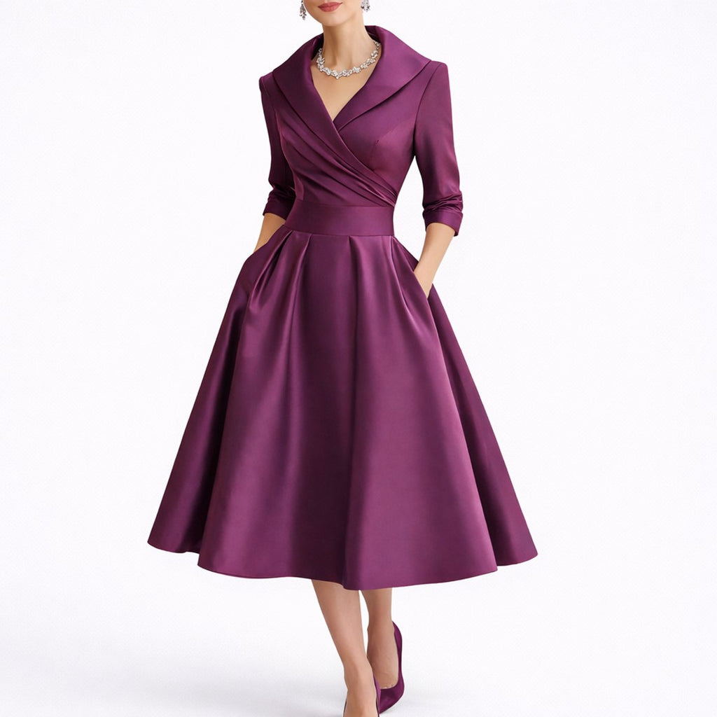 Madison | Robes de mariage d'automne pour femmes, robe midi A-line structurée