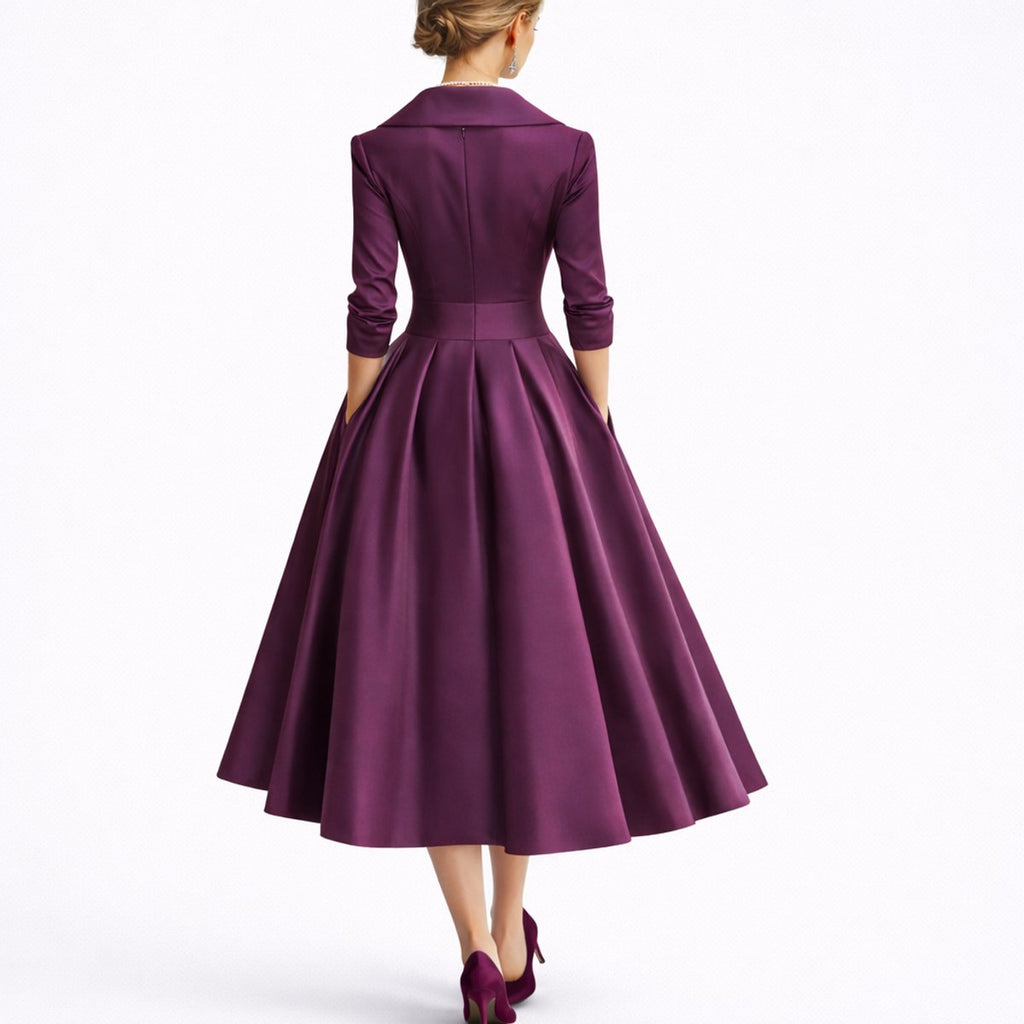 Madison | Robes de mariage d'automne pour femmes, robe midi A-line structurée