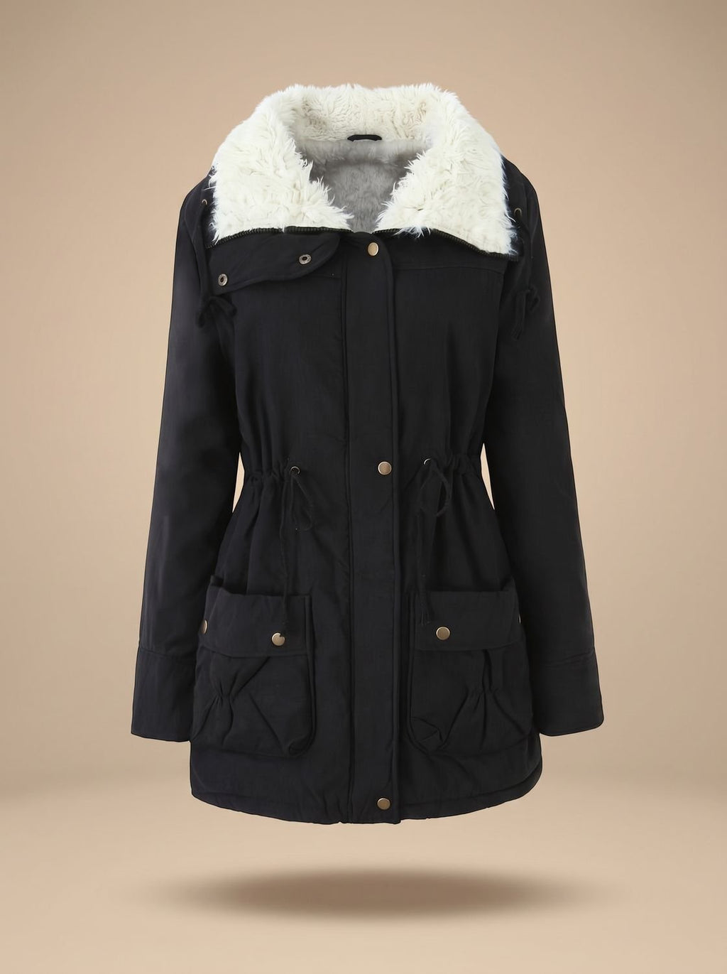 Mia | Manteau parka d'hiver à taille ajustable et col en fausse fourrure pour femmes