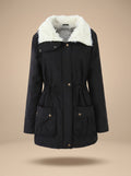 Mia | Manteau parka d'hiver à taille ajustable et col en fausse fourrure pour femmes