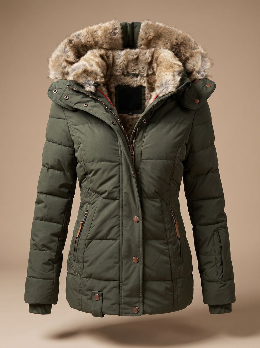 Evelyn | Manteau d'hiver matelassé en fausse fourrure avec capuche pour femmes