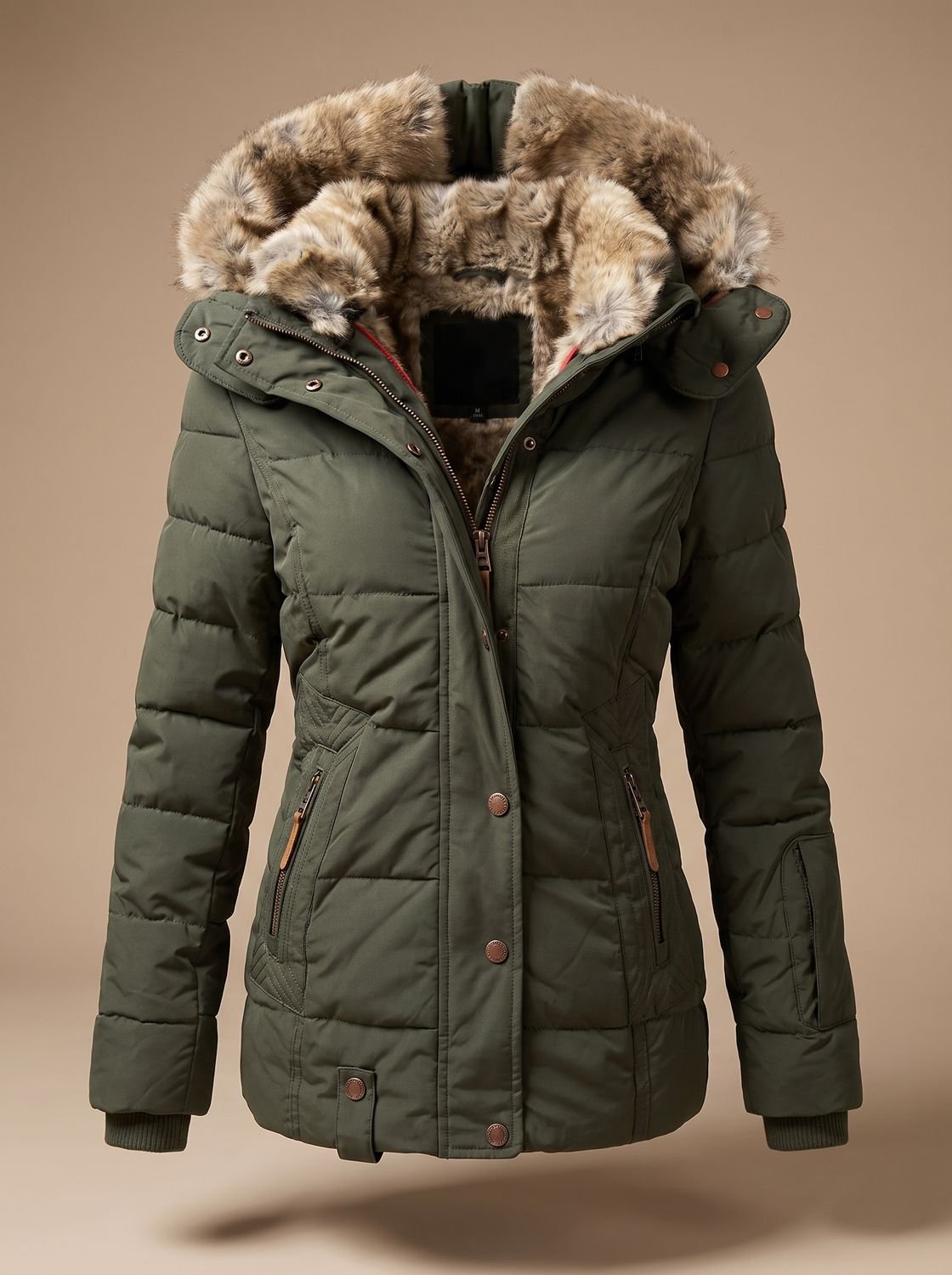 Evelyn | Manteau d'hiver matelassé en fausse fourrure avec capuche pour femmes