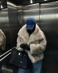 Veste en Fausse Fourrure pour Femme avec Col Fluffy et Devant Ouvert