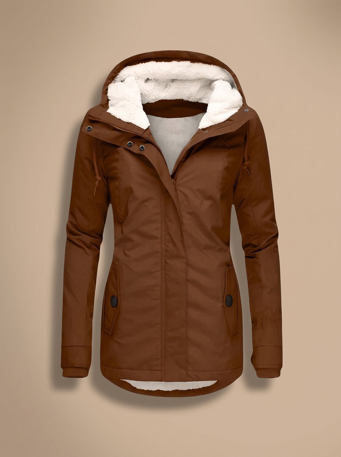 Madison | Veste à capuche zippée imperméable doublée en polaire pour femmes