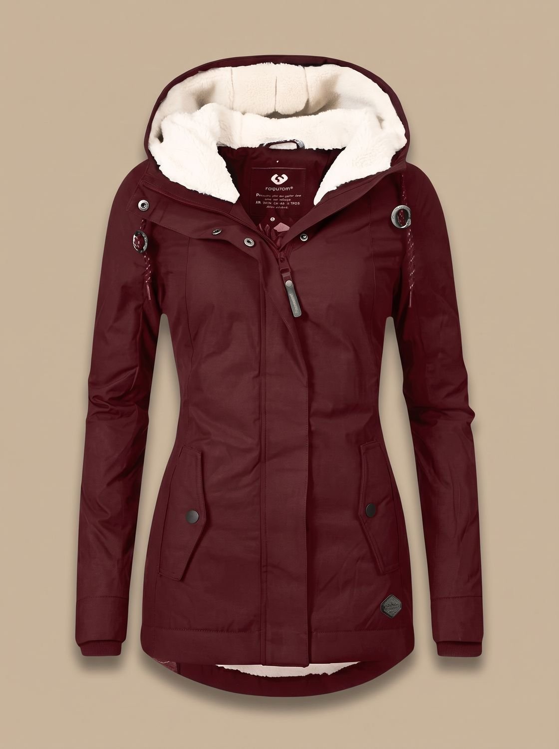 Madison | Veste à capuche zippée imperméable doublée en polaire pour femmes