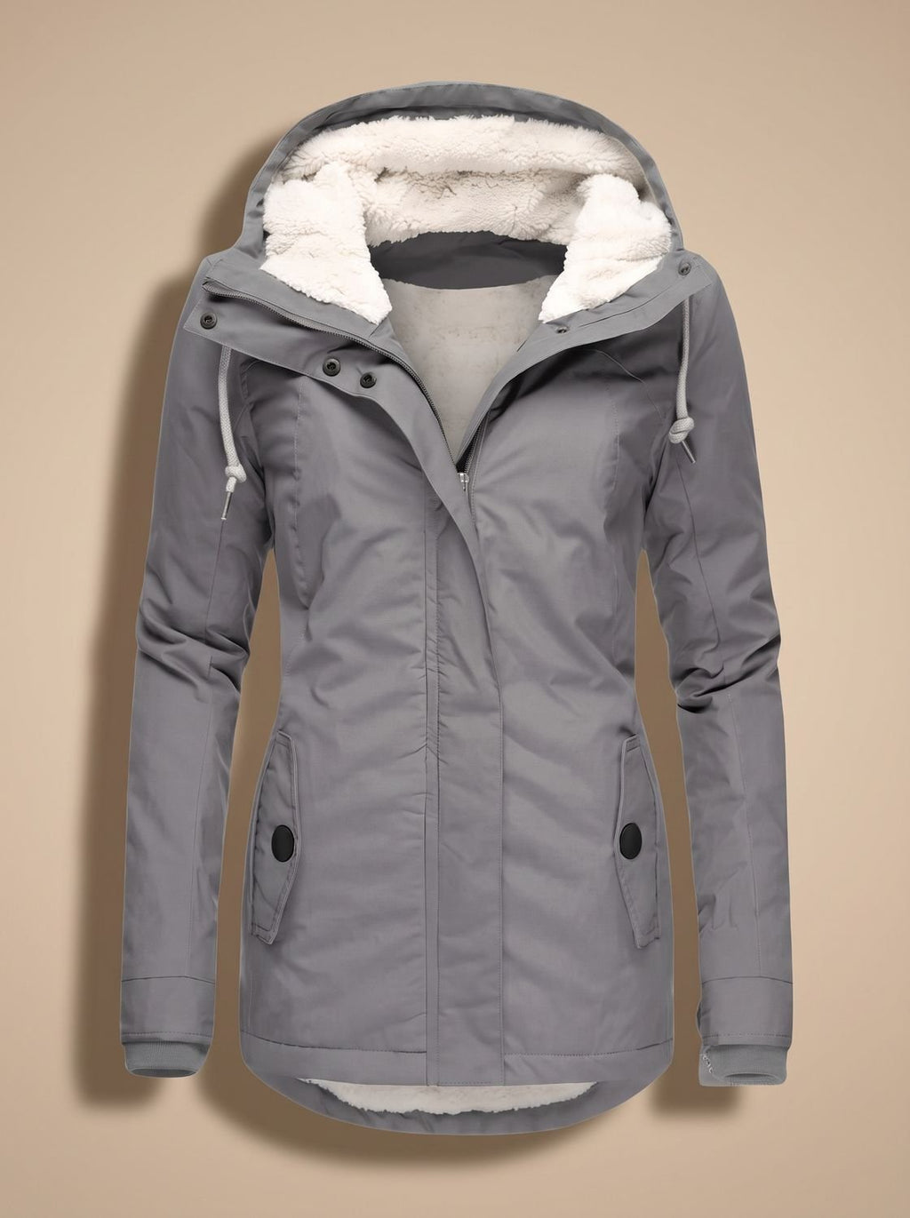 Madison | Veste à capuche zippée imperméable doublée en polaire pour femmes