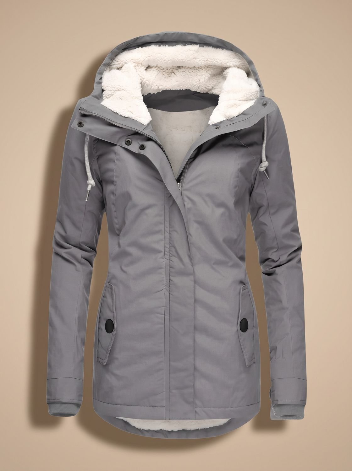 Madison | Veste à capuche zippée imperméable doublée en polaire pour femmes