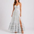 Madison | Robe Maxi Corset Florale pour Femme avec Volants pour Mariage d'Automne